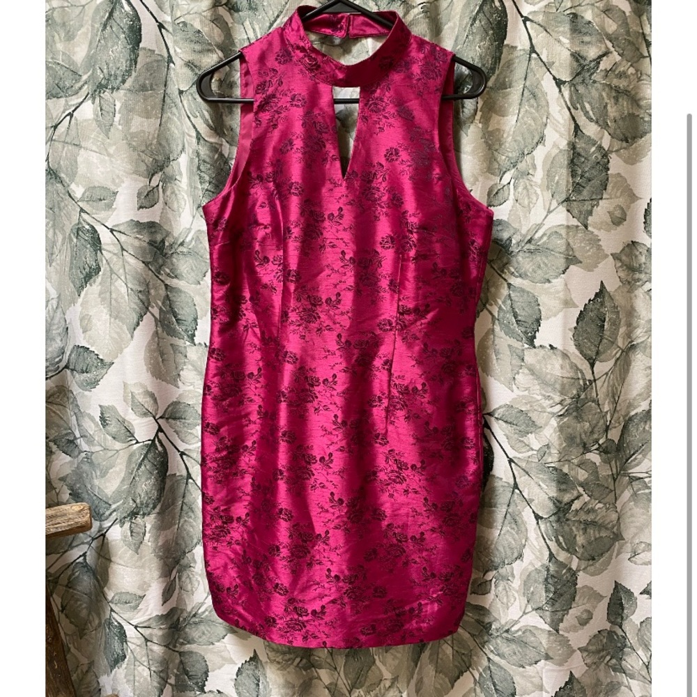 Vintage Magenta Dress with Cutouts